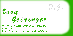 dora geiringer business card